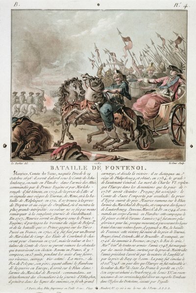 Battle of Fontenoy, 1745, engraved by Louis Le Coeur, 1787 by Jean Jacques Francois Le Barbier